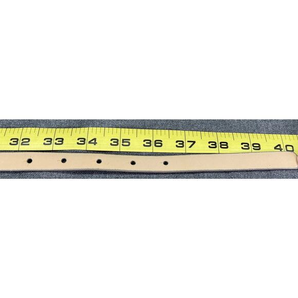 Vintage Talbots Silver Leather Flower Buckle Belt- Size Large - Picture 5 of 12